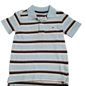 Crown & Ivy Blue and White Striped Polo Shirt